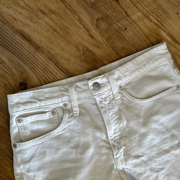 Madewell White Denim High Rise Cut Off Shorts Size 27 - Picture 2 of 7
